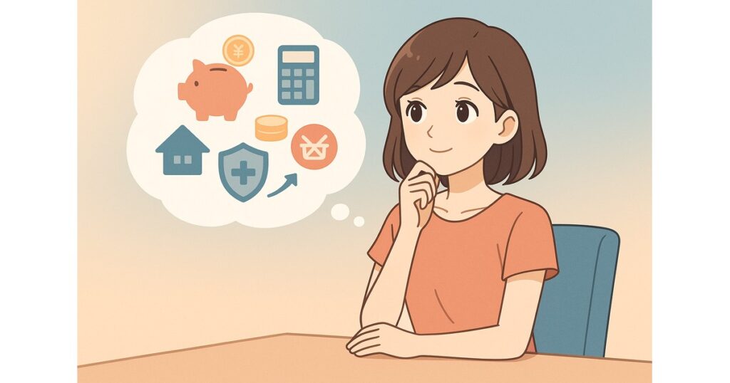 奈良・橿原の30〜40代女性が資産形成を考えるイメージイラスト