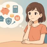 奈良・橿原の30〜40代女性が資産形成を考えるイメージイラスト