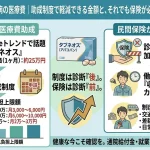 タブネオスの薬価と指定難病の医療費助成制度、民間保険が必要な理由（診断後の加入不可・収入減リスク）を解説するインフォグラフィック