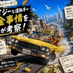 クレイジータクシー風の街を爆走するタクシーをモチーフに、税金・自動車保険・事故リスクをFP視点で考察する空想おかねシリーズのアイキャッチ画像